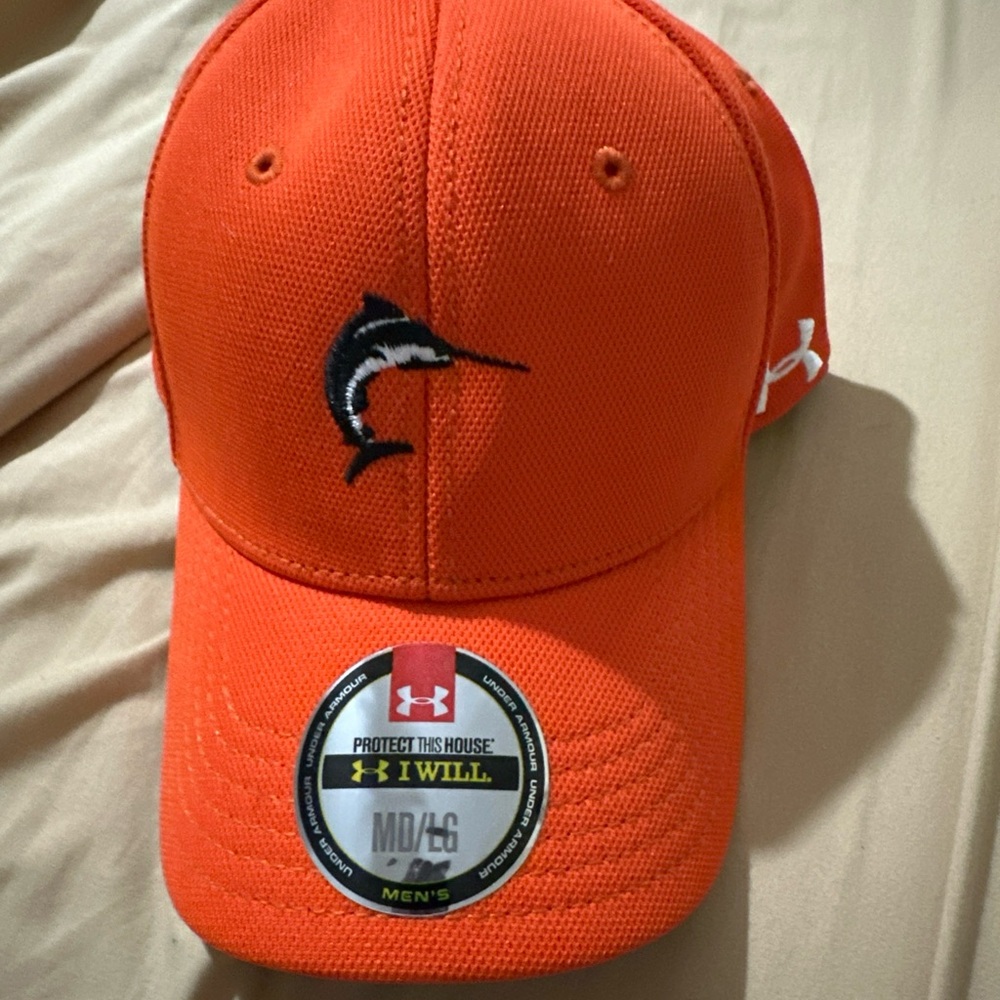 Under Armour Orange Cap with Black Logo